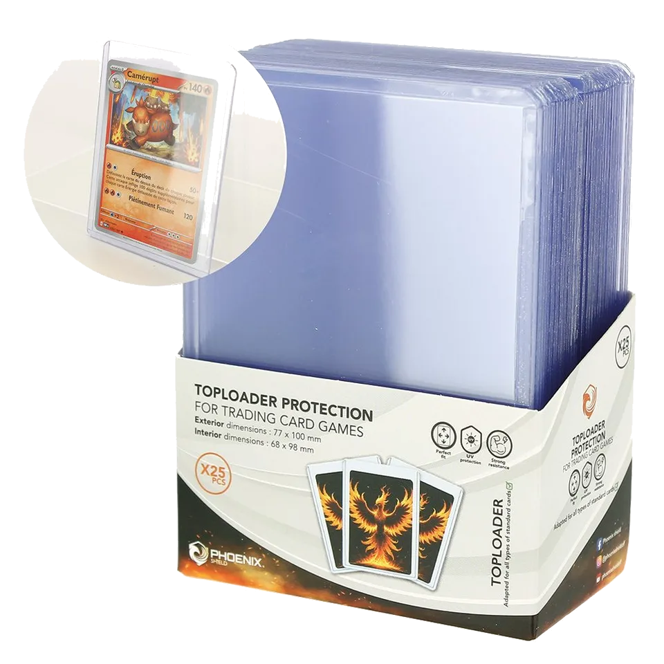 PHOENIX SHIELD - Lot de 25 Top Loaders 35PT 7.5x10cm