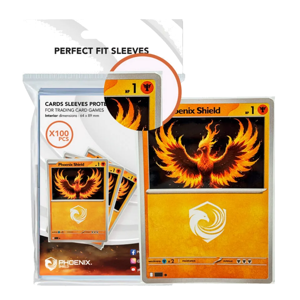 PHOENIX SHIELD - Lot 100 Sleeves Clear Perfect Fit 64x89 mm 69083