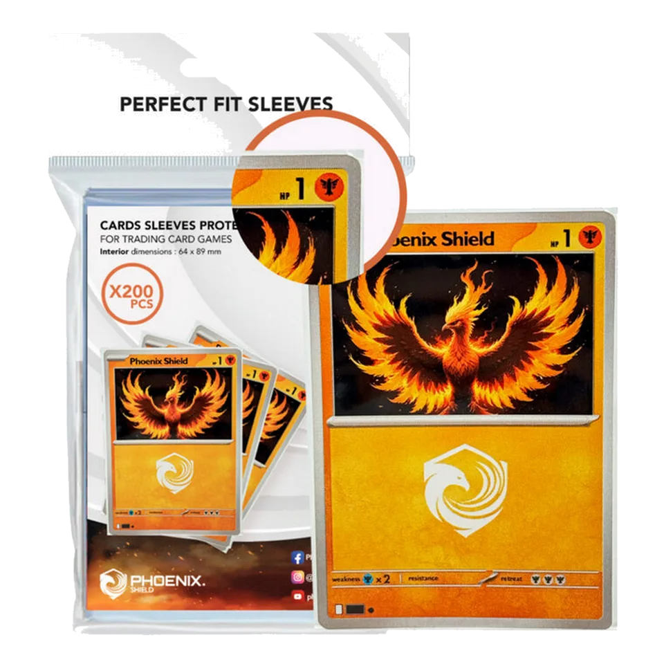 PHOENIX SHIELD - Lot 200 Sleeves Clear Perfect Fit 64x89 mm 69084