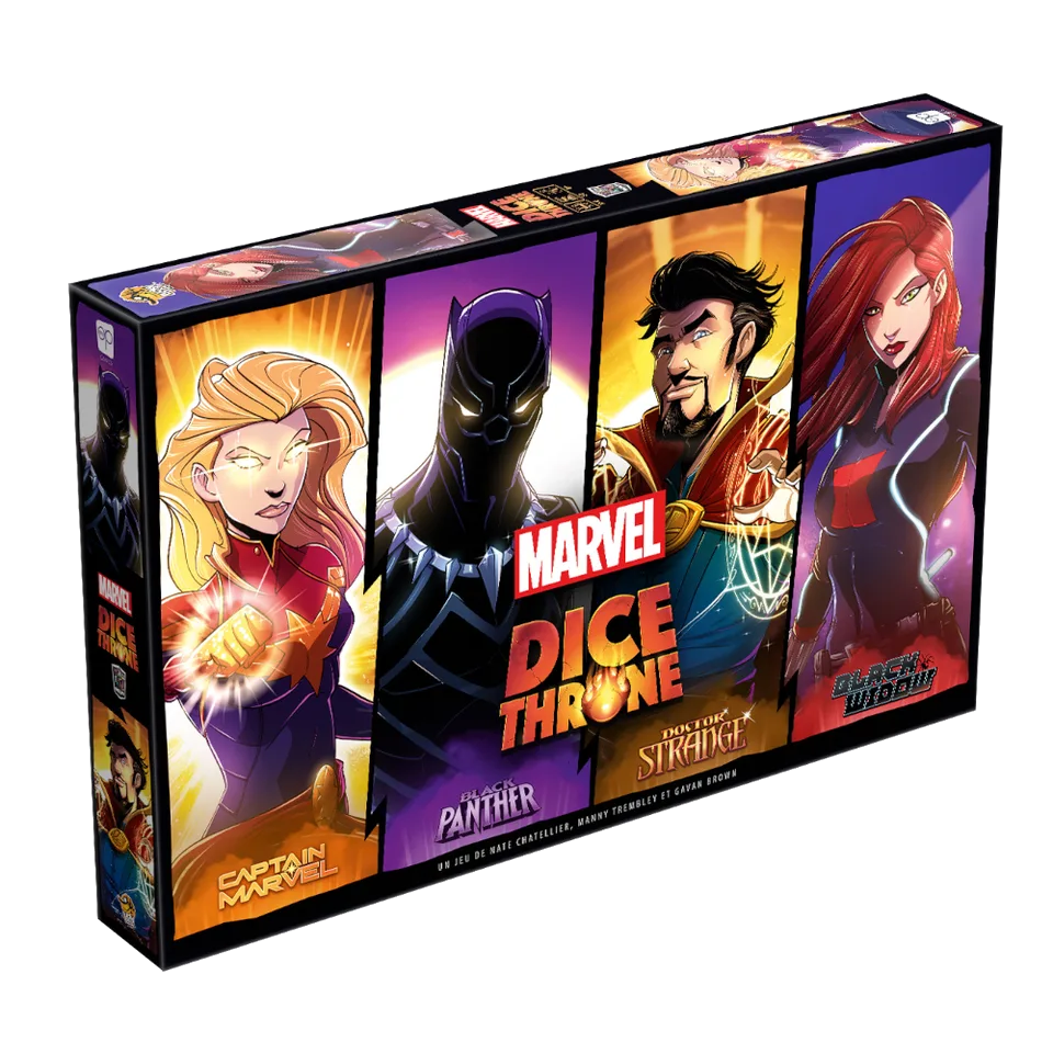 DICE THRONE MARVEL - Black Panther, Captain Marvel, Black Widow, Dr Strange