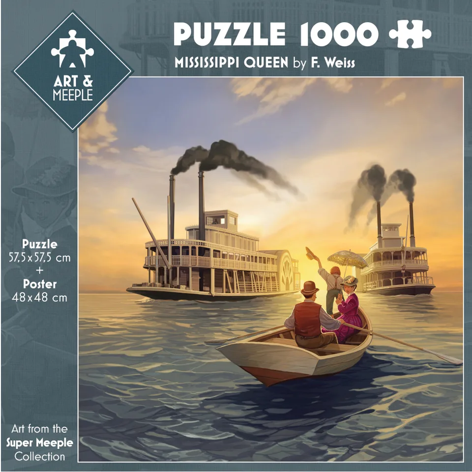 ART&MEEPLE - Puzzle 1000 pièces 57,5x57,5cm Mississippi Queen